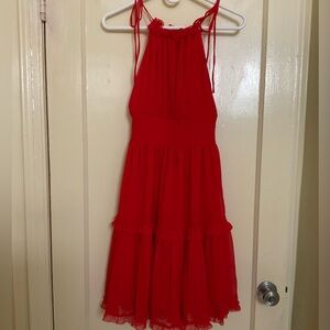 Banana Republic Red/Orange Halter Mini Sundress